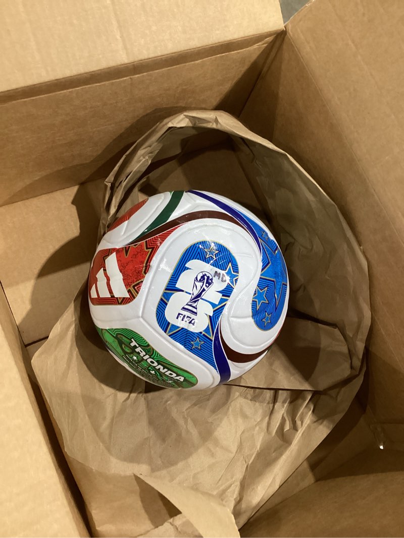 Condition photo showing Good Condition for adidas fifa world cup 26™ trionda soccer ball white/team royal blue/solar blue/power red legaue 4