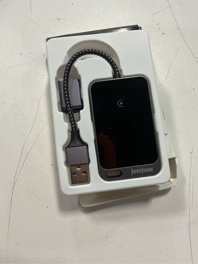 Condition photo showing New/Like New for jemluse wireless carplay adapter for apple iphone - multi-user seamless connection for convert wired to wireless car play adapter - no latency from ios 10+ to screen w/usb c (gray)