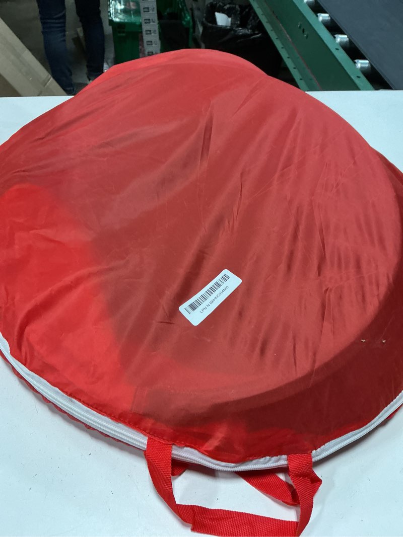 Condition photo showing As Is for playz 4pc pop up play tent and tunnel bundle for toddlers and kids - indoor & outdoor playhouse with storage bag, red & blue