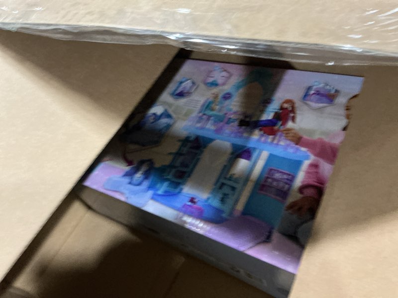 Condition photo showing Good Condition for Mattel Disney Frozen Elsa Ice Castle Playset with Olaf Figure, 5 Play Areas & 21 Accessories, 2.5+ Ft Tall Elsa’s Frozen Ice Palace, Inspired by Movies