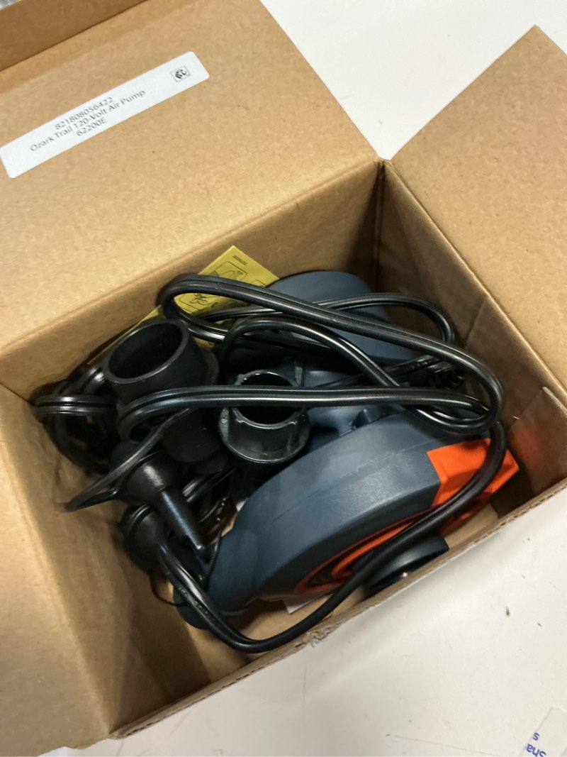 Condition photo showing Good Condition for ozark trail sidewinder 4" high ac electric air pump, grey and orange
