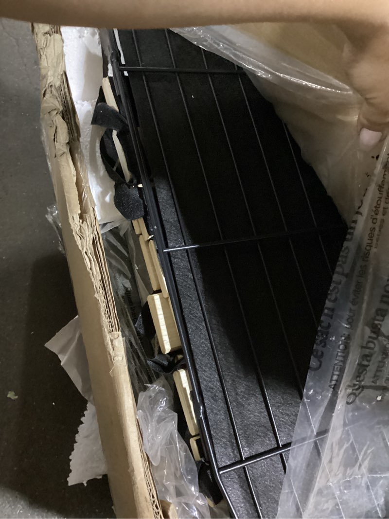 Condition photo showing Good Condition for bed frame with headboard and 4 drawers possibly incomplete hardware.. 