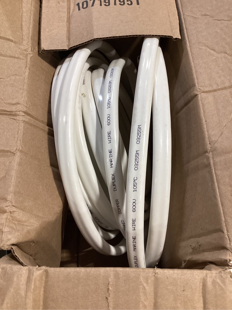 Condition photo showing As Is for naoevo 8 gauge marine wire duplex, 8 awg stranded pvc marine electrical wire, waterproof/corrosion resistant/tinned copper electrical cable for boat/automotive/rv/solar (30ft) 30ft 8 gauge