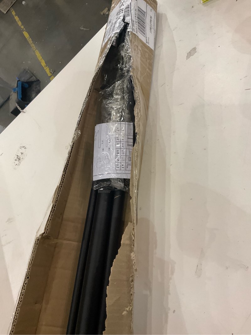 Condition photo showing As Is for Double Curtain Rods with Aluminum End Cap and Full Surround Brackets,1"Front and 5/8" Back Rod,Adjustable between 36 to 72 Inches (3-6 Feet), Matte Black Double Window Drapery Rod 36-72" Matte Black