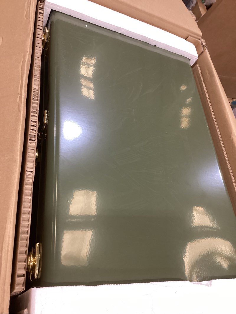 Condition photo showing New/Like New for vixdonos metal trunk decorative storage box set of 2 college dorm chest with handle (green)