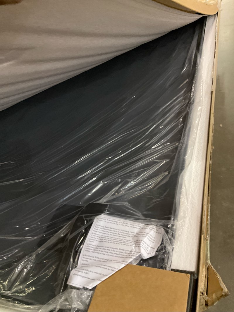 Condition photo showing As Is for Hasipu Farmhouse Bathroom Mirror, 55"x36" Rustic Wood Framed Wall Mounted Mirror, Black Vintage Vanity Mirror Barn Door Style Decrative Mirrors 55"L x 36"W Black