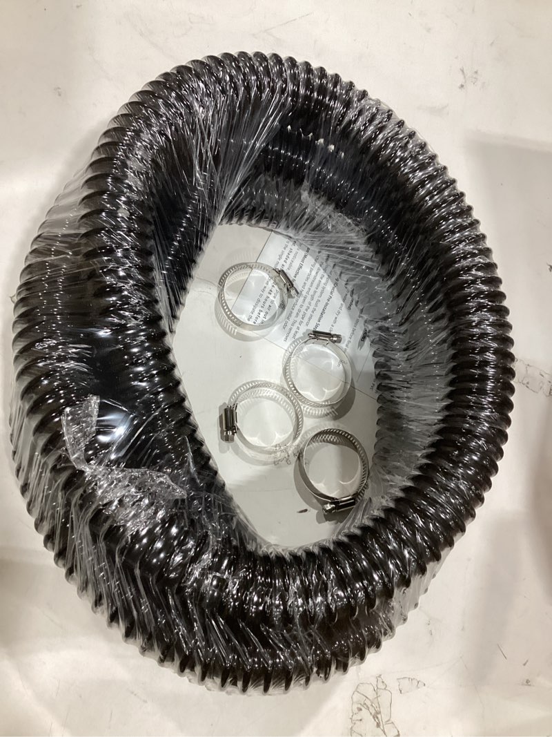 Condition photo showing Good Condition for pond tubing 1-1/2” × 10 feet black flexible pvc pond hose,garden pond pvc tube - reinforced, kink-resistant tubing for pumps, fountains & waterfalls, with 4 clamps,1-1/2" dia 10ft 1-1/2 inch