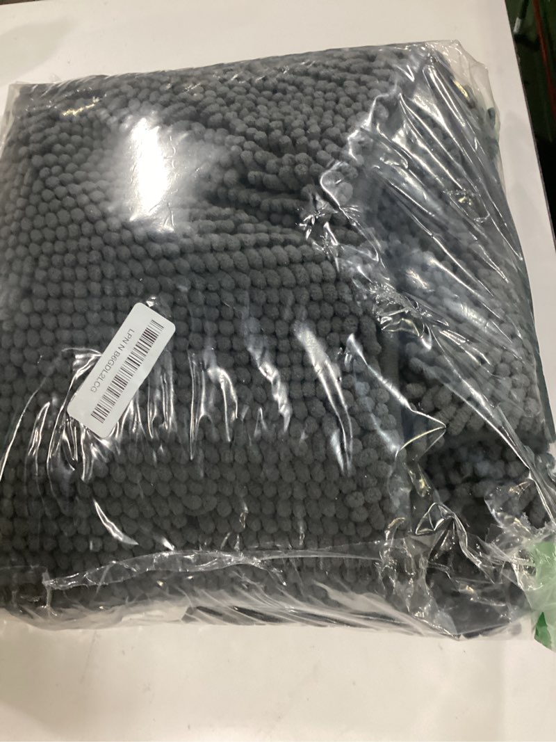 Condition photo showing Good Condition for Dog Door Mat for Muddy Paws, 48" x 24" Chenille Absorbent Front Door Mat Inside, Large Runner Mud Mat for Dogs, Trap Dirt Washable Non Slip Outdoor Indoor Entrance Doormats, Grey 48"x24"