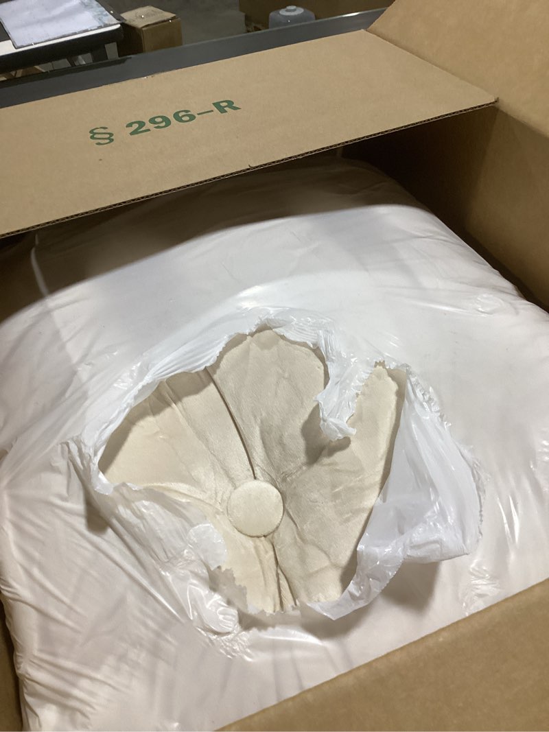 Condition photo showing Good Condition for square floor pillows, large floor cushion for adults kids, meditation floor pillow seating cushion with shredded memory foam and silk wadding, 20"x20"x5" ivory 2 count 2 pack ivory