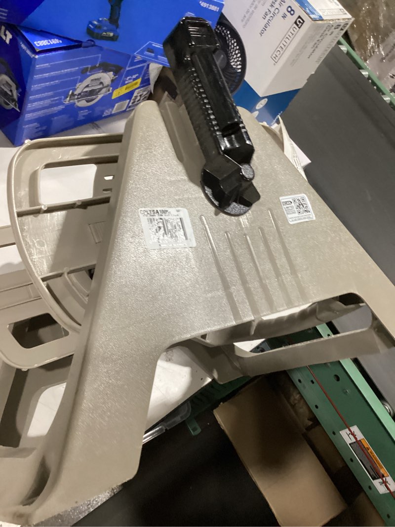 Condition photo showing As Is for suncast hose handler 100 ft. taupe retractable wall mounted hose reel