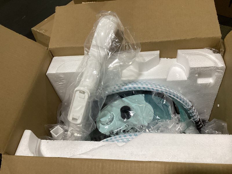 Condition photo showing New/Like New for upright steamer for clothes 1350w turbo boiler standing garment steamer 1.6l water tank 1h continuous steam flat&hanging ironing double retractable rod 10 modes 30s fast preheat for all fabrics