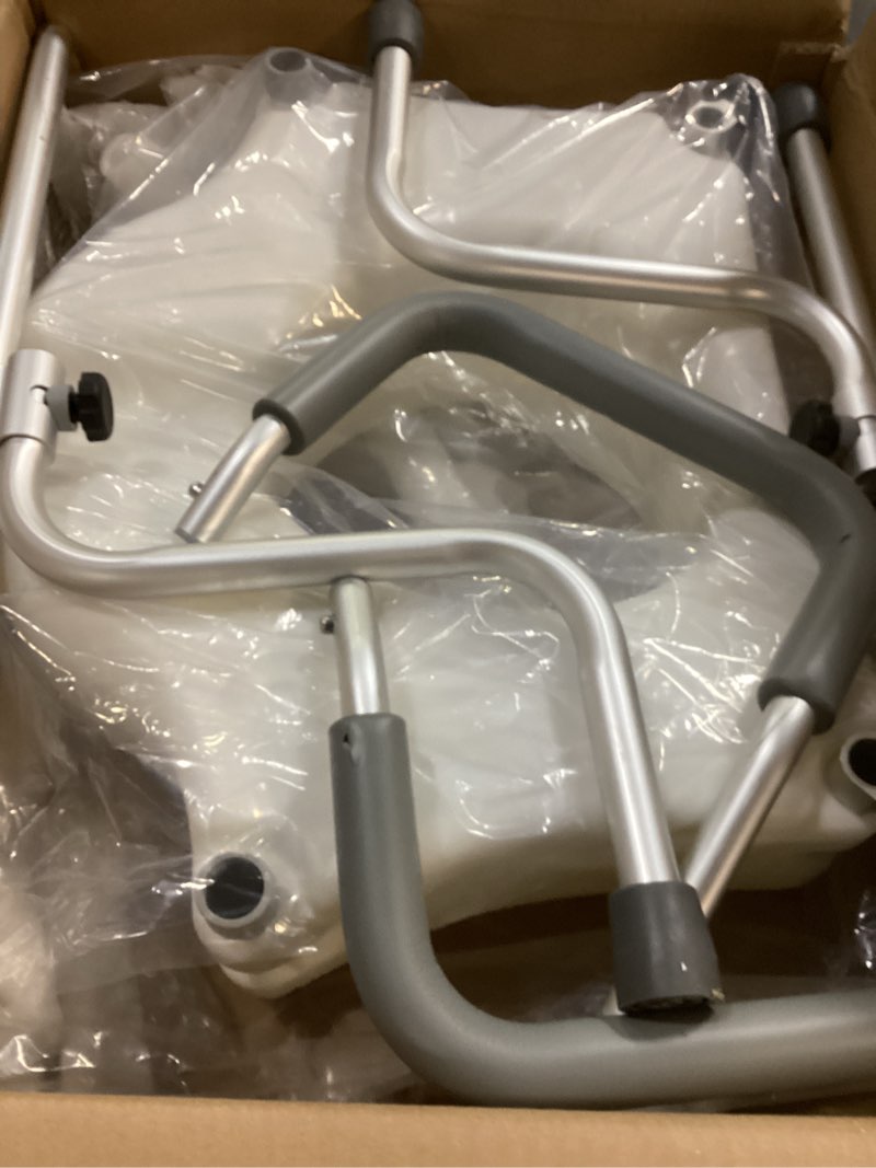 Condition photo showing Good Condition for 4.5" Raised Toilet Seat with Arms and Legs, 26.7" Wide, Adjustable Height, 4-Leg Raised Toilet Seat with Handles for Elderly, Elevated Toilet Seats for Seniors for Standard or Elongated Commode