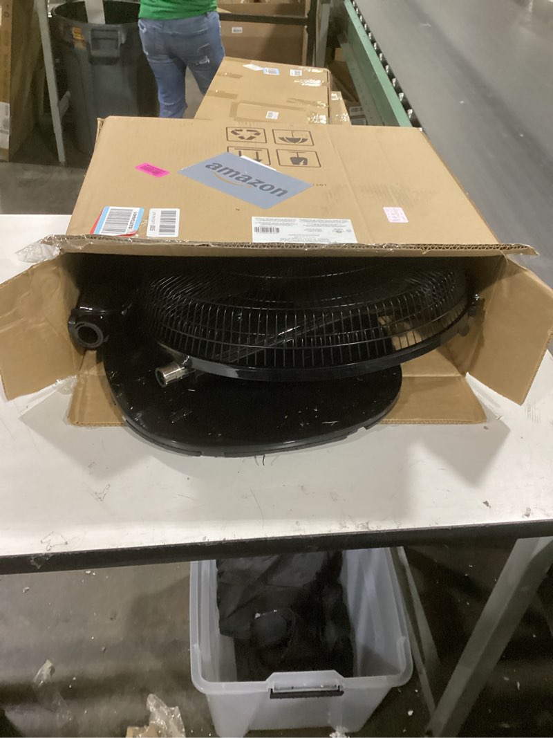 Condition photo showing New/Like New for Amazon Basics 16" Pedestal Fan with Remote, Floor Fan, Standing Fan for Bedroom, Living Room, Office, with 3 Speeds, 3 Modes, Timer, Dual-Layered Blades, Adjustable Height, Tilt Head, 60W, Black 3-Speed, AC Motor
