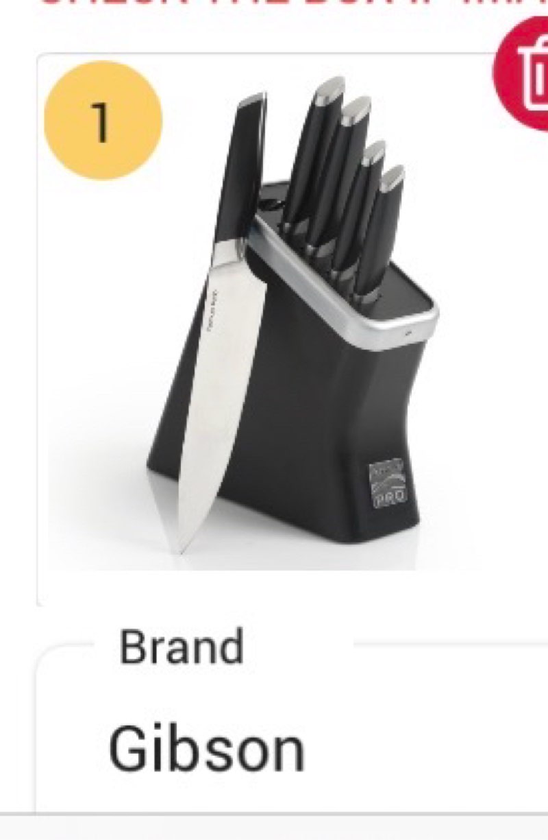 Gibson 127501.06 Kenmore Truman Stainless Steel Cutlery Set  6-Piece  Black