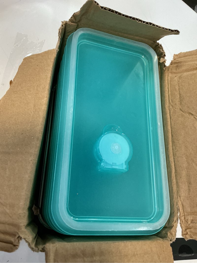 Condition photo showing Good Condition for stainless steel snack containers, 6-pack reusable grab and go containers with lids, dual compartment bento box for travel, camping & lunch prep 6pcs-ocean blue