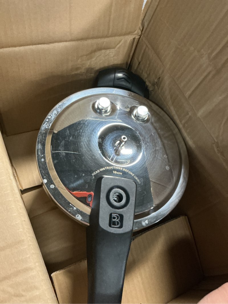 Condition photo showing As Is for 3.5qt Stainless Steel Pressure Cooker, All Stovetops Induction Compatible Thickened Pressure Cooker with Spring pressure cooker small olla de presion mini 3+ quart 3.5 Quarts