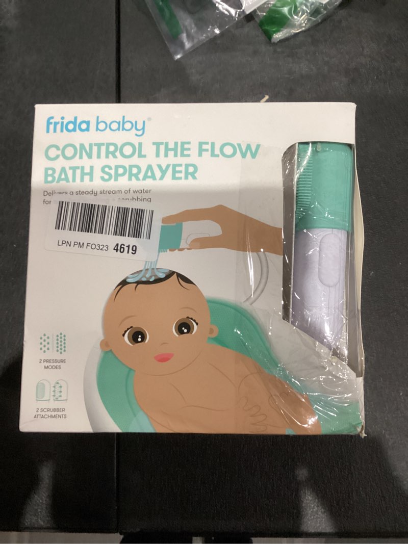 Condition photo showing New/Like New for Frida Baby Control The Flow Bathtub Sprayer Attachment for Baby Bathtub, Shower Head with Scalp Massager, Control Waterflow with 2 Pressure Modes