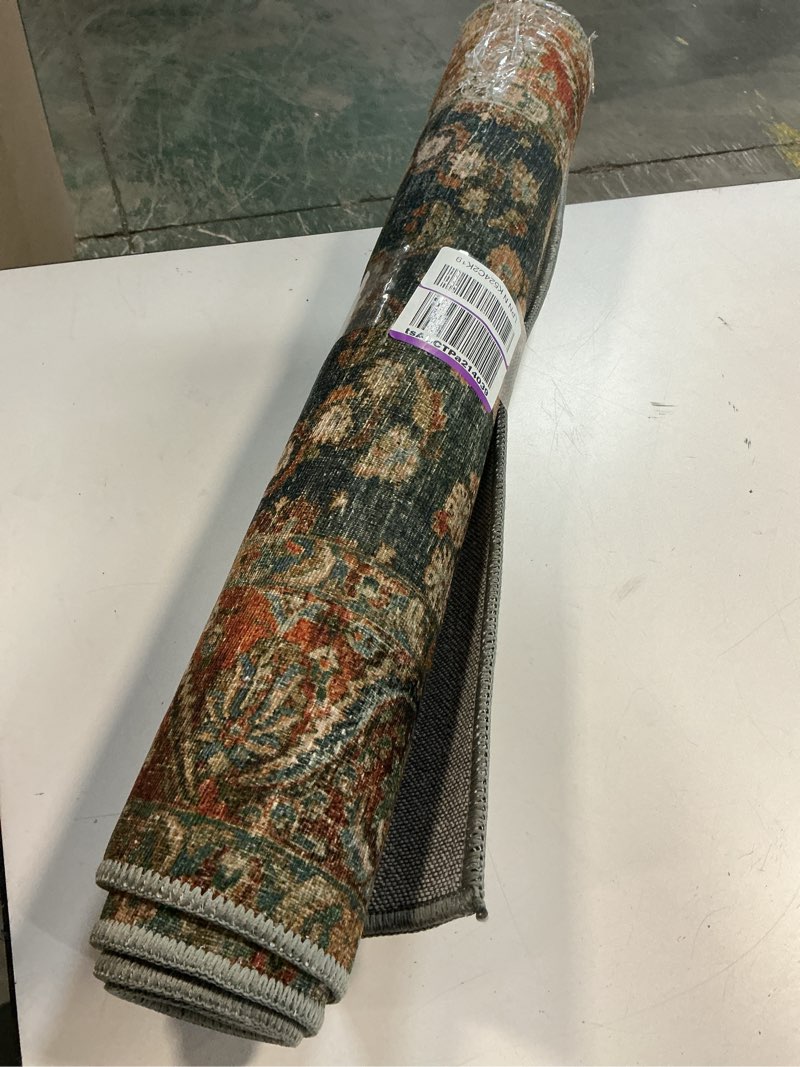 Condition photo showing Good Condition for loloi chris loves julia jules collection jul-10 ocean/spice 2'-3" x 3'-9", .13" pile height, area rug ocean / spice 2'3" x 3'9" (rectangular)
