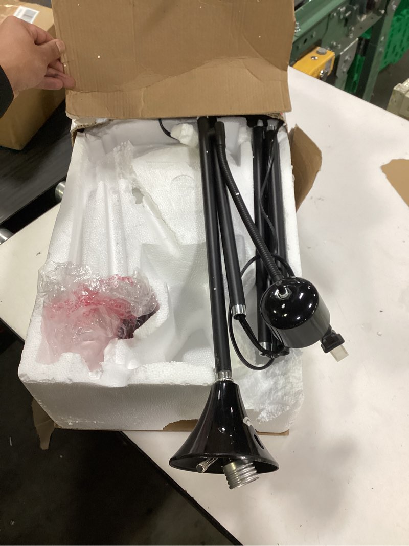 Condition photo showing New/Like New for GLOBE Electric 67135 72" Torchiere Floor Lamp and Adjustable Reading Light, Matte Black, Frosted Shade, Dual Rotary Switch, 3-Step Dimming, Modern Lighting for Living Room or Office Black 72"