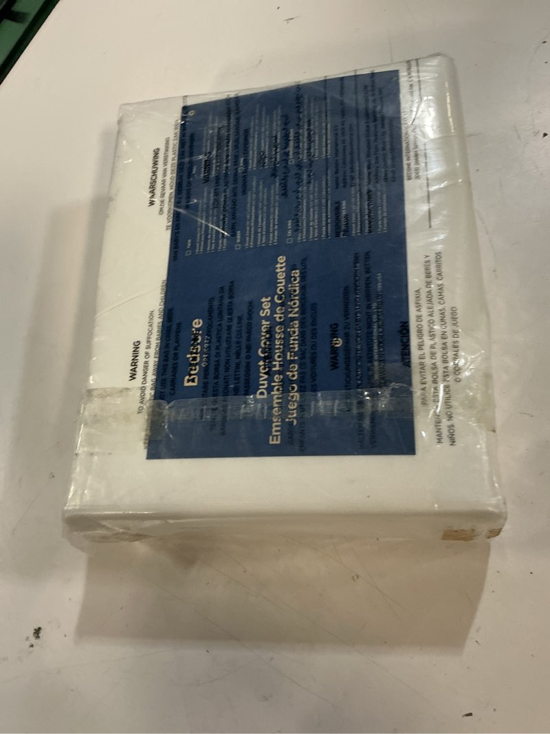 Condition photo showing Good Condition for bedsure 100% washed cotton duvet cover full size - natural white minimalist bedding set linen like - purewoven plain simple & soft comforter cover for all seasons (natural white, full, 80"x90") full (80" x 90") 01 - natural white (no comforter)