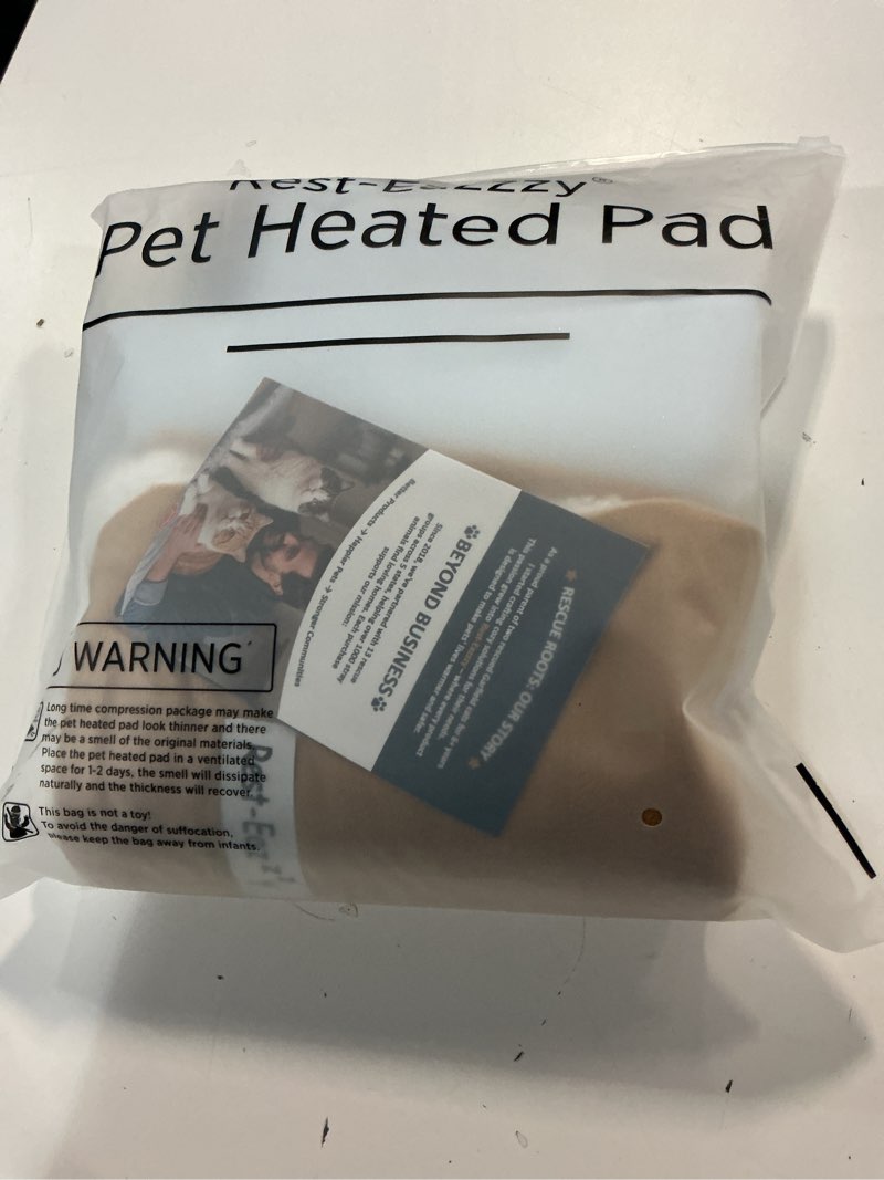 Condition photo showing New/Like New for Rest-Eazzzy Heated Cat Pad, Cat Bed with Removable Cover, 5 Level Timer & Temperature, Indoor Warming Mat for Cats & Dogs (Heat Pad, Pure-Brown) Small-1 Pack Brown