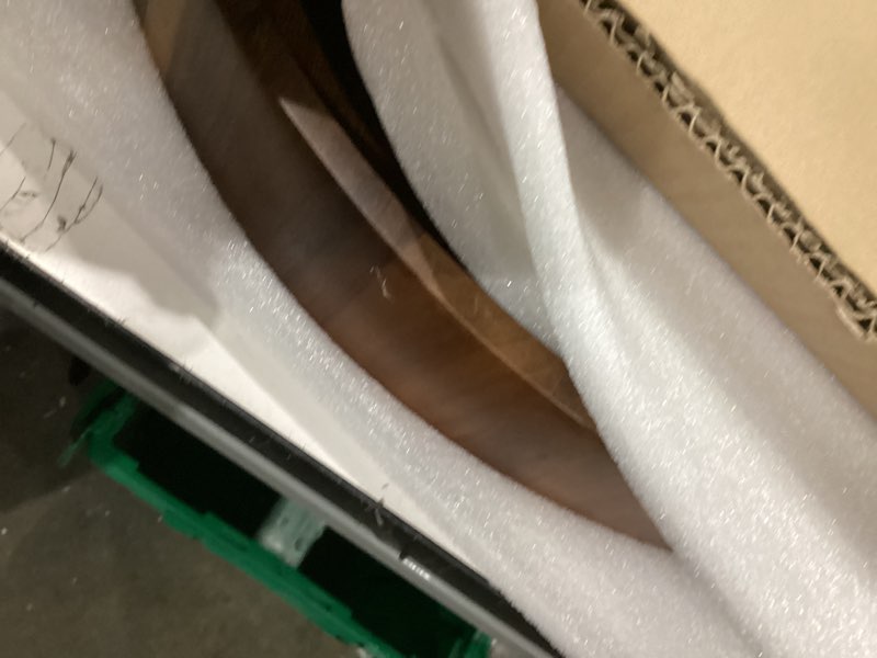 Condition photo showing Good Condition for 20 Inch Extra Large Round Serving Tray HeavyDuty Acacia Wood Tray for Oversized Ottoman Coffee Table and Counter Giant Decorative Organizational Tray Extensive Kitchen Serveware