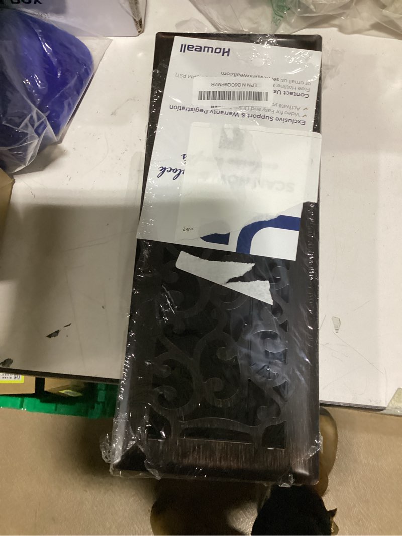 Condition photo showing As Is for 4x12 inches heavy duty walkable floor register - easy adjust air supply lever decorative floor vent covers - savannah design vent covers for home - oil rubbed bronze 4x12 inches oil rubbed bronze