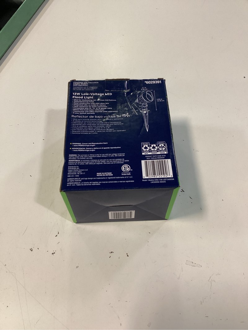 Condition photo showing New/Like New for harbor breeze 1000 -lumens 13 -watt bronze low voltage warm white hardwired led flood light