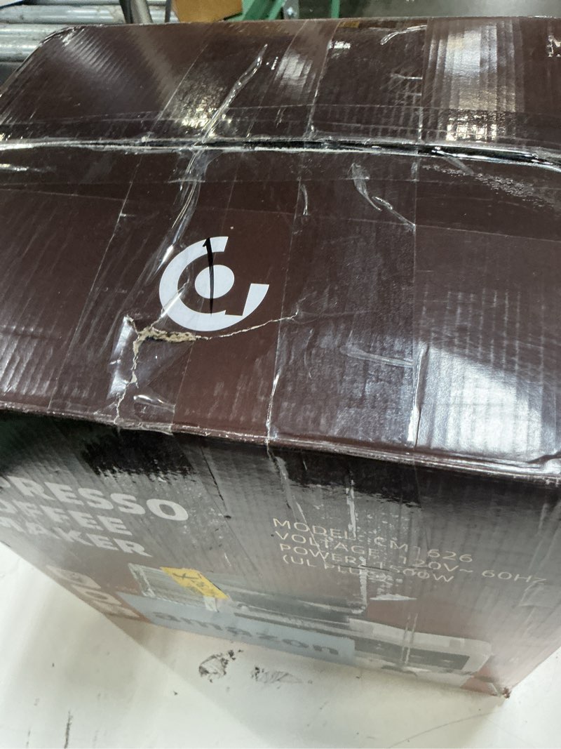 Condition photo showing Good Condition for amzchef espresso machine with grinder: 20 bar semi automatic coffee machine with 44 grind settings, 4-temperature for hot & cold brew | 8mm milk frother for latte & cappuccino,stainless steel