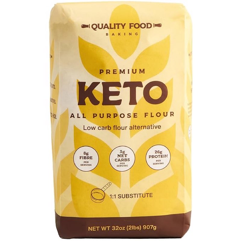 BB 02/24/2026 Quality Food Baking - Keto All-Purpose Flour 2lbs | Premium Low-Carb Baking Mix | 1:1 All-Purpose Flour Alternative, For High Protein, Keto-Friendly Baking, 3g Net Carbs, 25g Protein (Pack of 1)