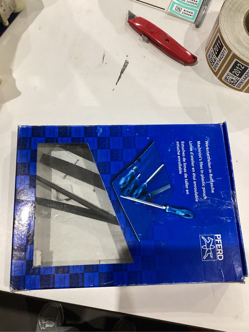 Condition photo showing As Is for PFERD 5-Piece 8" Machinist File Set – Bastard Coarse Cut – With Ergonomic Handles & Plastic Pouch – For Universal Roughing & Finishing – Part 16078 Bastard Cut 8 inch