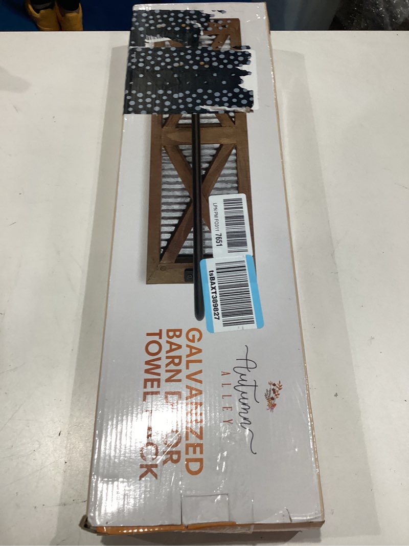 Condition photo showing New/Like New for autumn alley farmhouse rustic towel rack holder - wood towel rack - 24" - farmhouse bathroom hardware for rustic bathroom and country kitchen style décor - wall mounted, western accessories brown
