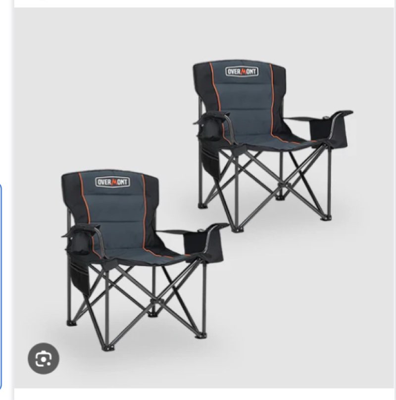 Overmont 2-Pack Oversized Folding Camping Chair Set