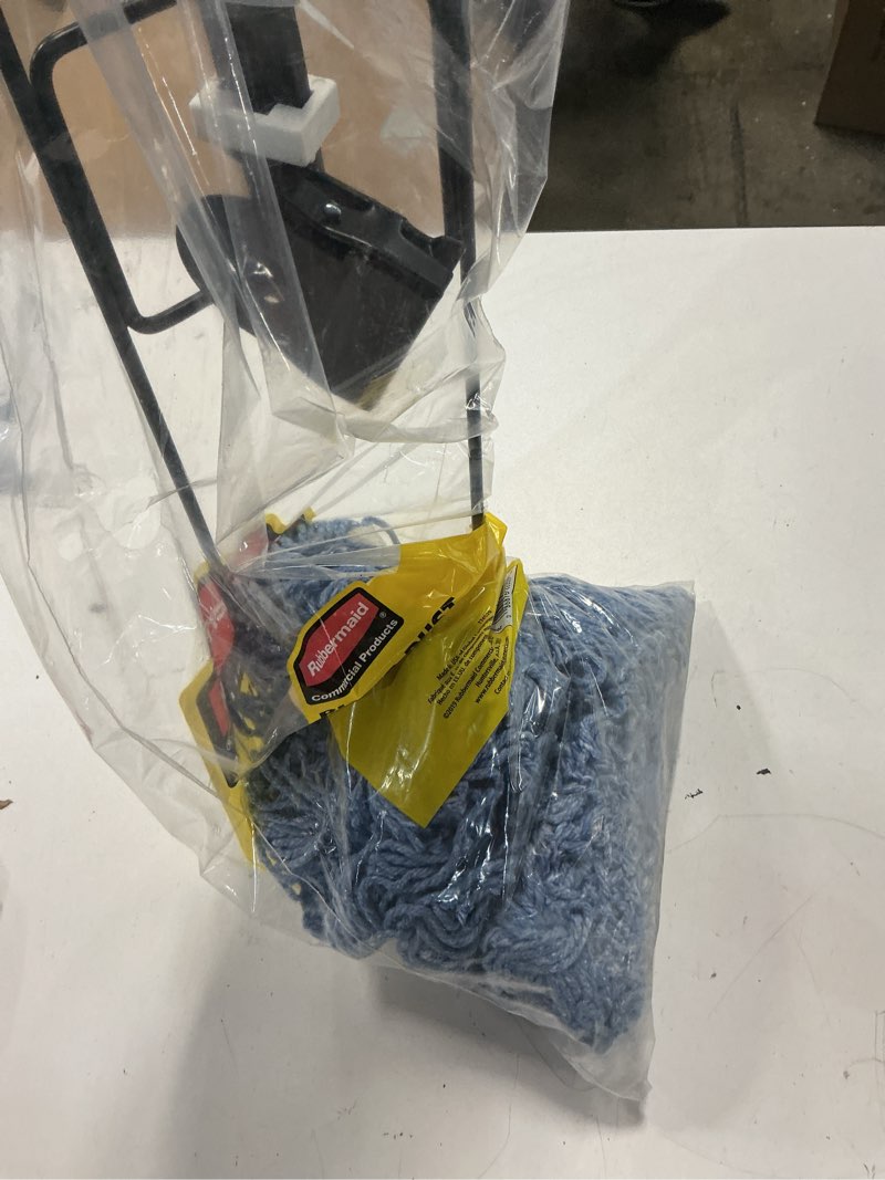 Condition photo showing As Is for 24 in wood handle blended dust flat mop