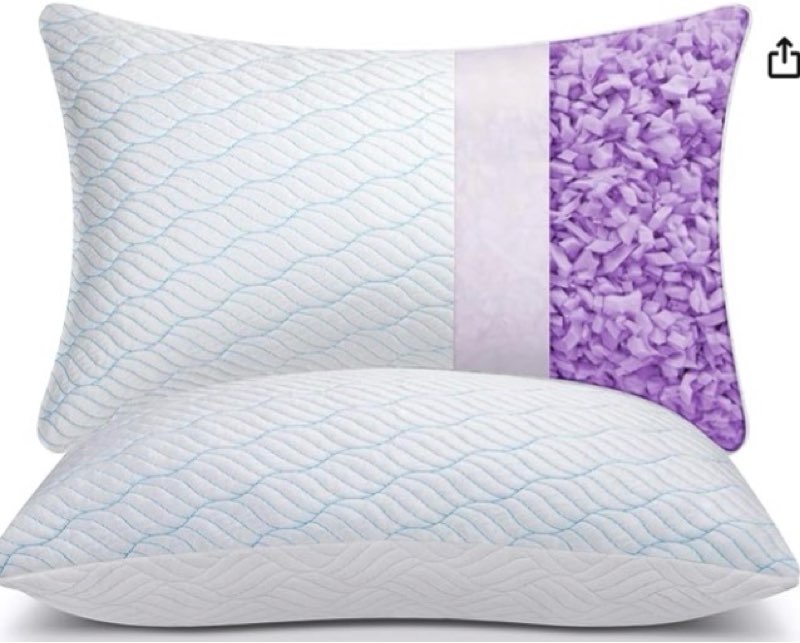 WISHSMILE Cooling King Size Pillows, Pillow King Size Set of 2 Shredded Memory Foam, Cool Cold for Sleeping with Zipper, Adjustable Firmness to Hot, Side, Back and Stomach Sleepers, 2 Pack, 20x36