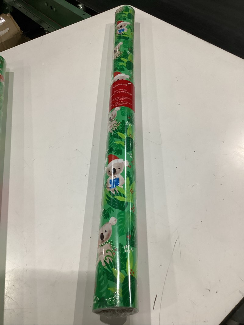 Condition photo showing New/Like New for papyrus christmas wrapping paper rolls for kids, koalas