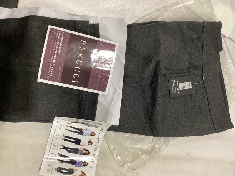 Condition photo showing Good Condition for REKUCCI Women's Secret Figure Pull On Knit Flared Bootcut 5 Pocket Pant Dk Charcoal 2 Short