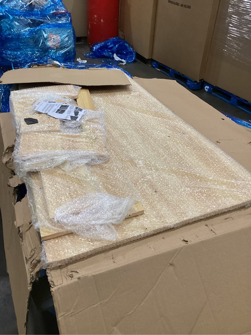 Condition photo showing As Is for Washer Dryer Countertop with 2-Tier Shelf, 54"x27.5" Laundry Room Organization Washer and Dryer Countertop with Storage Universal Fit & 10pcs Non-Slip Pads, Wood Washer and Dryer Covers for The Top