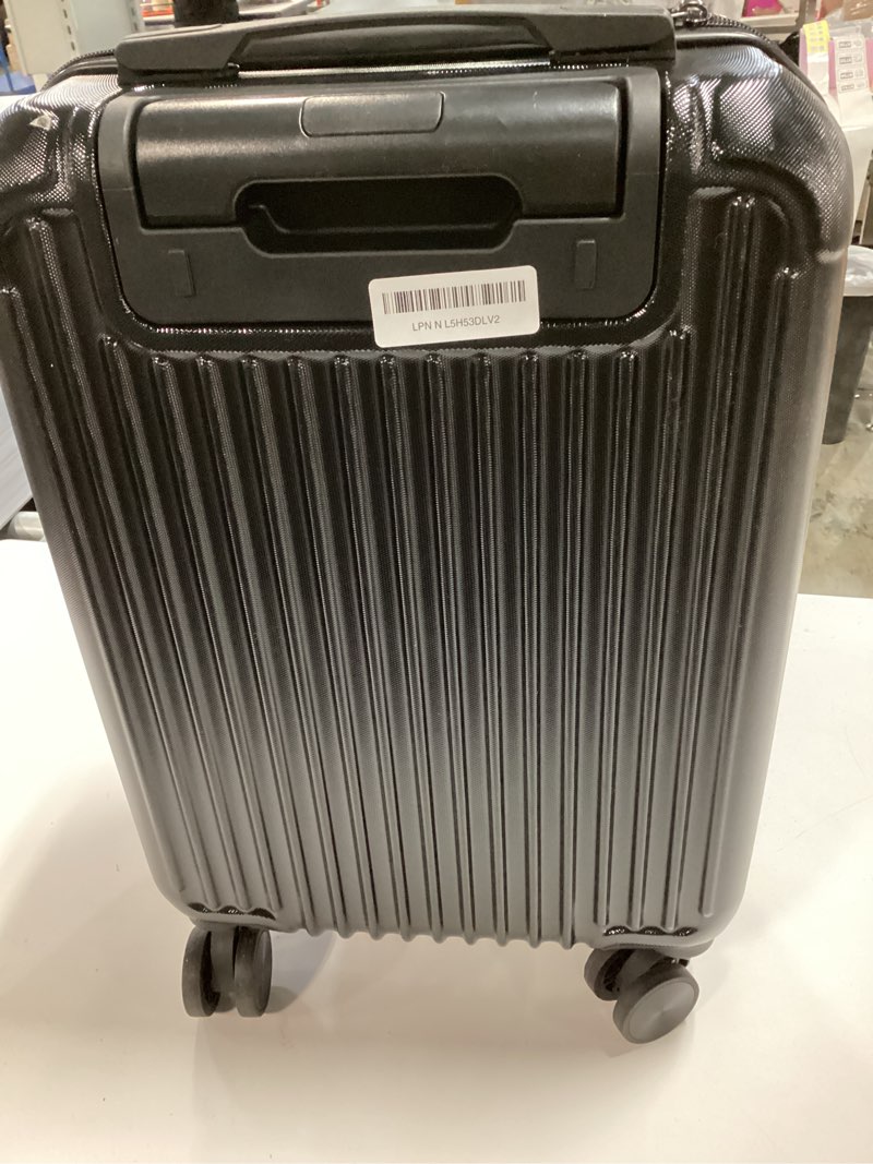 Condition photo showing As Is for LIGHT FLIGHT Carry On Luggage 22x14x9 Airline Approved, Durable Hard Shell Carry On Suitcases with Wheels, Expandable Hardside Lightweight Travel Luggage with TSA Lock 20 Inch Carry on, Black