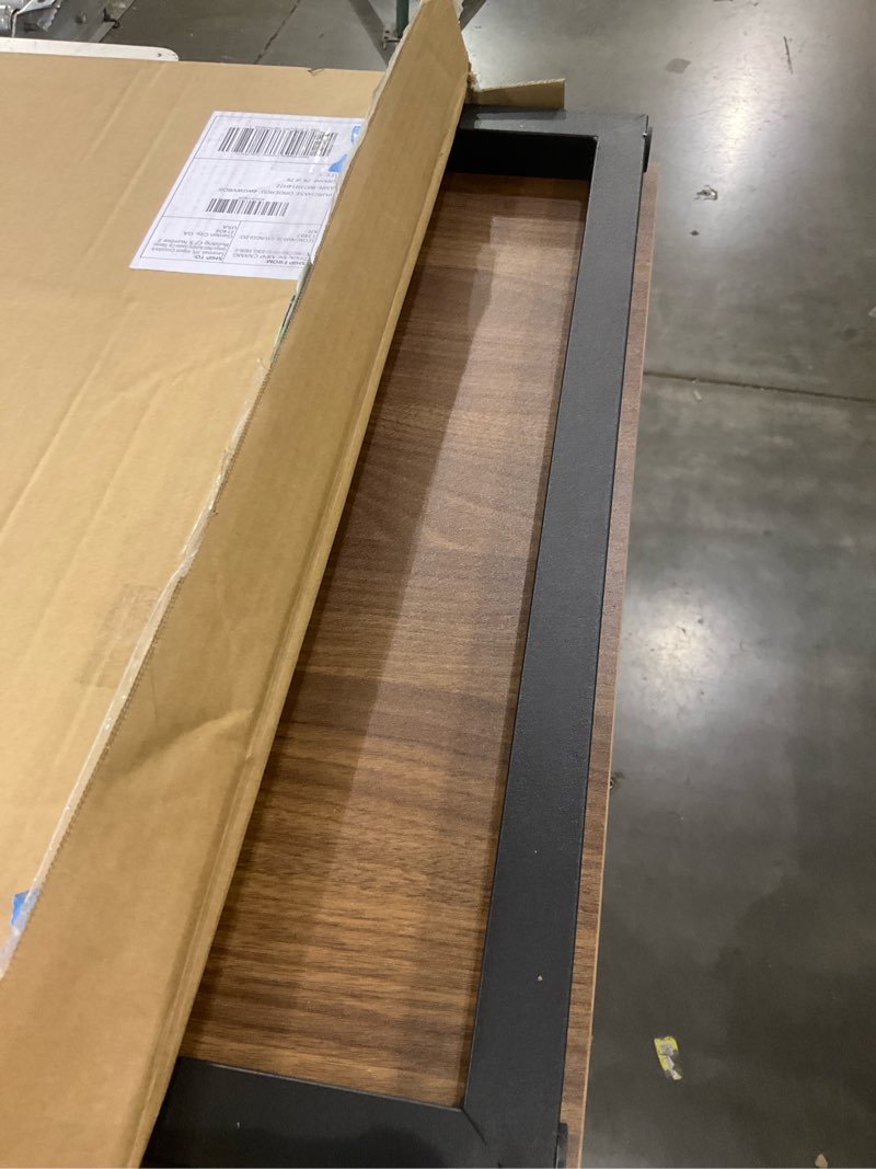 ZINUS Jennifer 55 Inch White Frame Desk, Computer Workstation, Office Desk, Easy Assembly, Brown