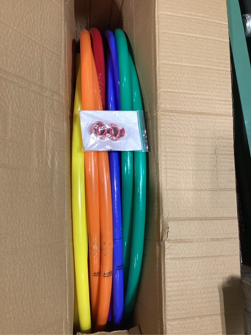 Condition photo showing Good Condition for s&s worldwide super hoops, 30" very durable, institutional quality hula, p.e. station marking and more. 0.07" thick x 0.85" cross section pe plastic tubing. for activities, games. pack of 12