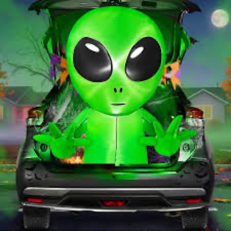 Rotating Green inflatable Halloween Alien trunk or treat .Similar to one in image.(Car lighter connection plug)