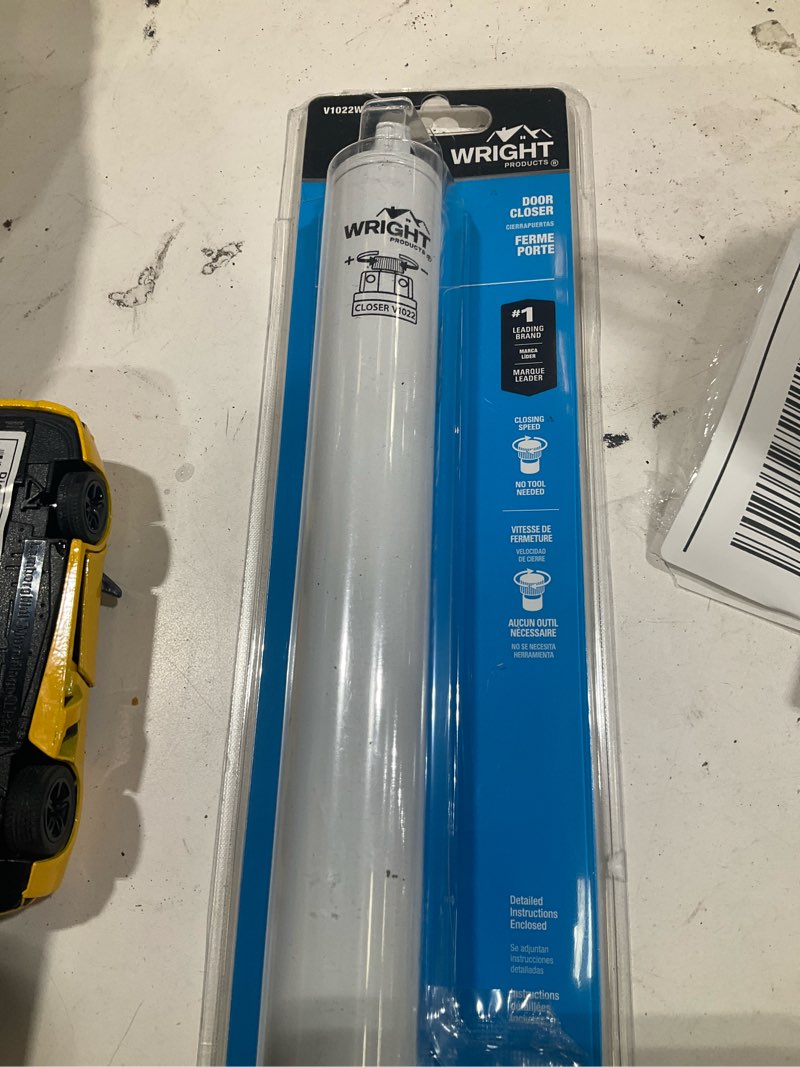 Condition photo showing As Is for pneumatic closer w/ ts, standard duty, white
