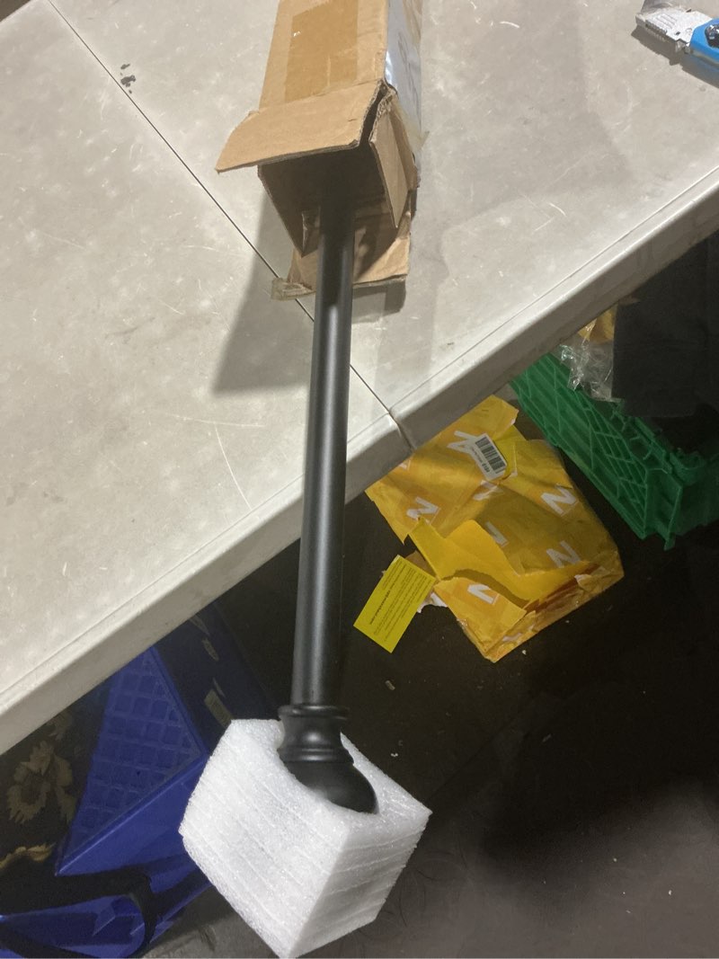 Condition photo showing As Is for matte black window curtain rods 36 to 72 inch, adjustable curtain rod,heavy duty window rods,thicken sturdy drapery rods,single telescoping decorative curtain rod for window 36-72" matte black