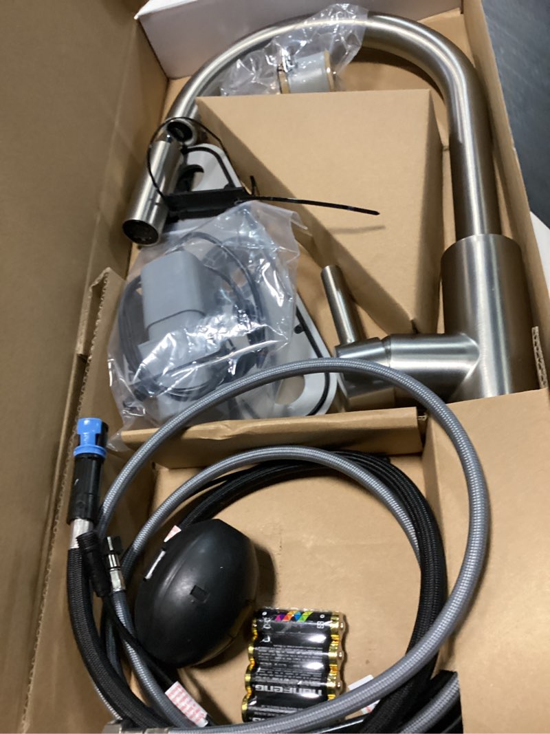 Condition photo showing Good Condition for allen + roth harlow spot free stainless steel single handle deck-mount touchless pull-down kitchen faucet with sprayer (includes deck plate)