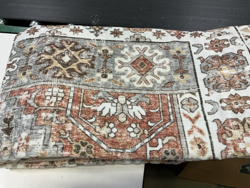 Condition photo showing Good Condition for Washable Rugs 8x10 Area Rugs for Living Room,Rugs for Bedroom,Large Carpets,Ultra Soft Faux Wool Retro Dining Room Rug,Non Slip&Non-Shedding Low Pile Vintage Print Rug for Home Office,Orange