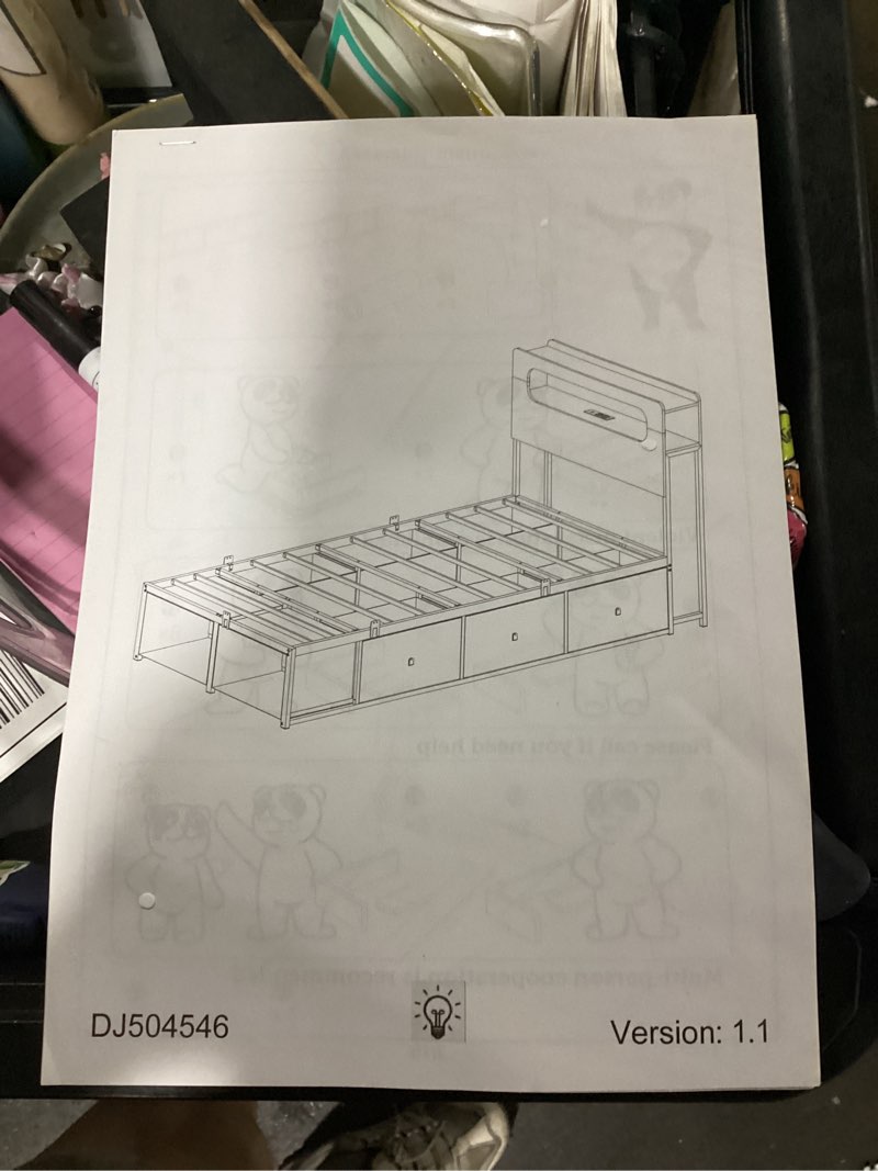 Condition photo showing As Is for similar to stock photo… unknown size.. possibly incomplete hardware… felt under bed storage white
