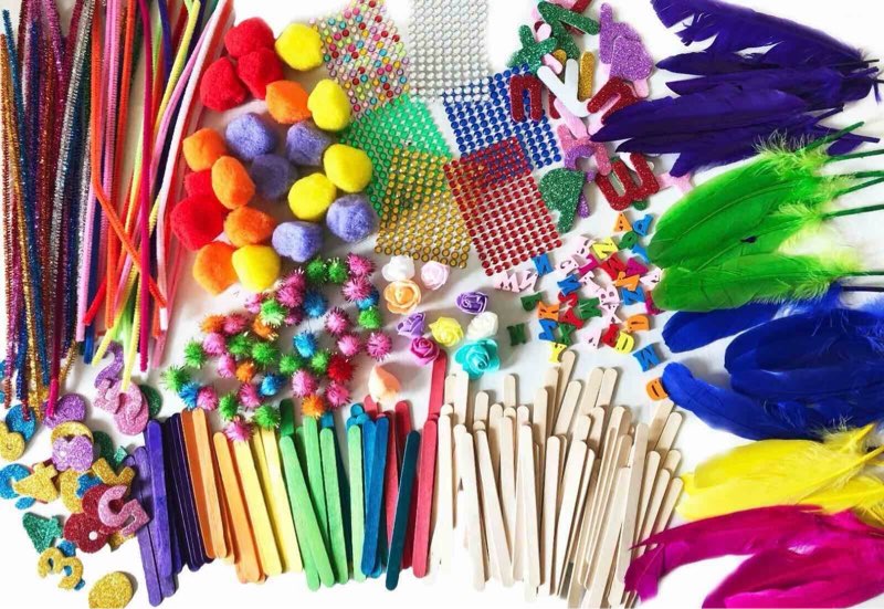 assorted arts & craft supplies 