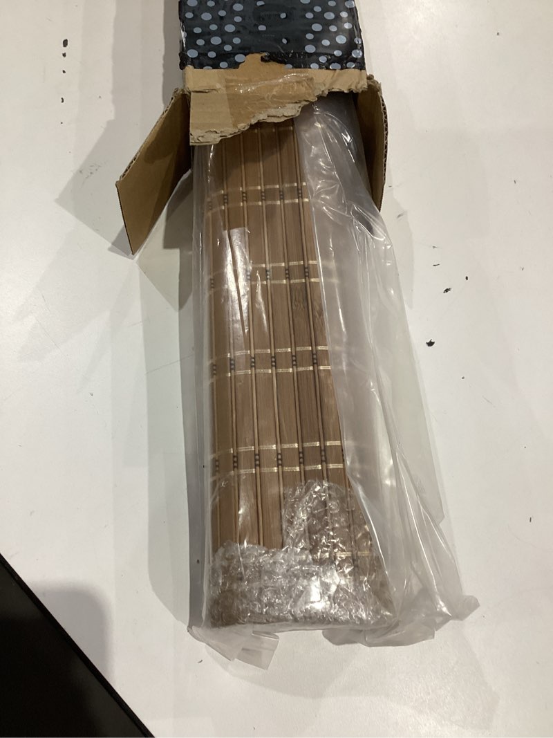 Condition photo showing Good Condition for LazBlinds No Tools No Drill Bamboo Roller Shades, Cordless Bamboo Blinds, Light Filtering Roll Up Blinds for Windows, French Door, Porch or Patio Privacy Screen, 23'' W x 64'' H, Brown206 Brown206 23'' W x 64'' H