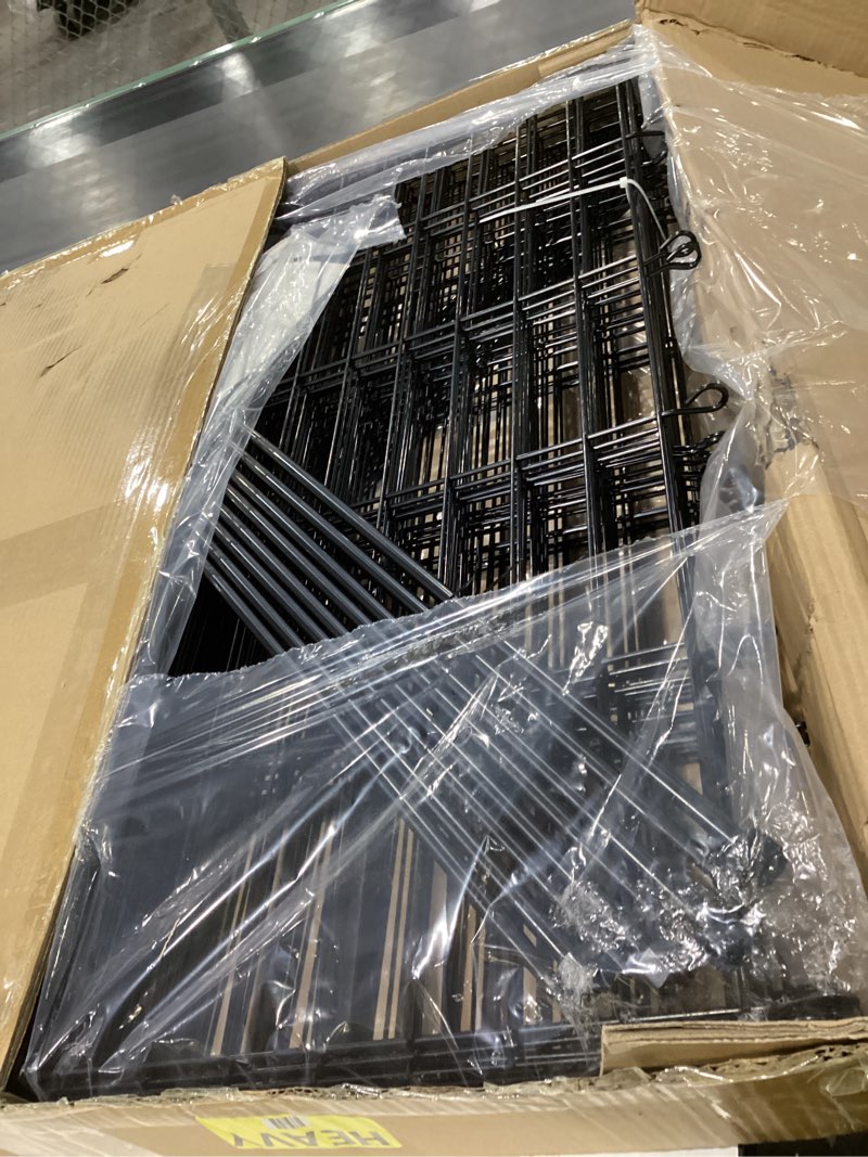 Condition photo showing Good Condition for 15 panels no dig decorative outdoor garden fence for yard, 32 in(h) x 35.4 ft(l) animal barrier fencing rustproof metal wire panel border for dog, rabbits, and patio temporary ground stakes 15 panels-32 in(h) x 35.4 ft(l)